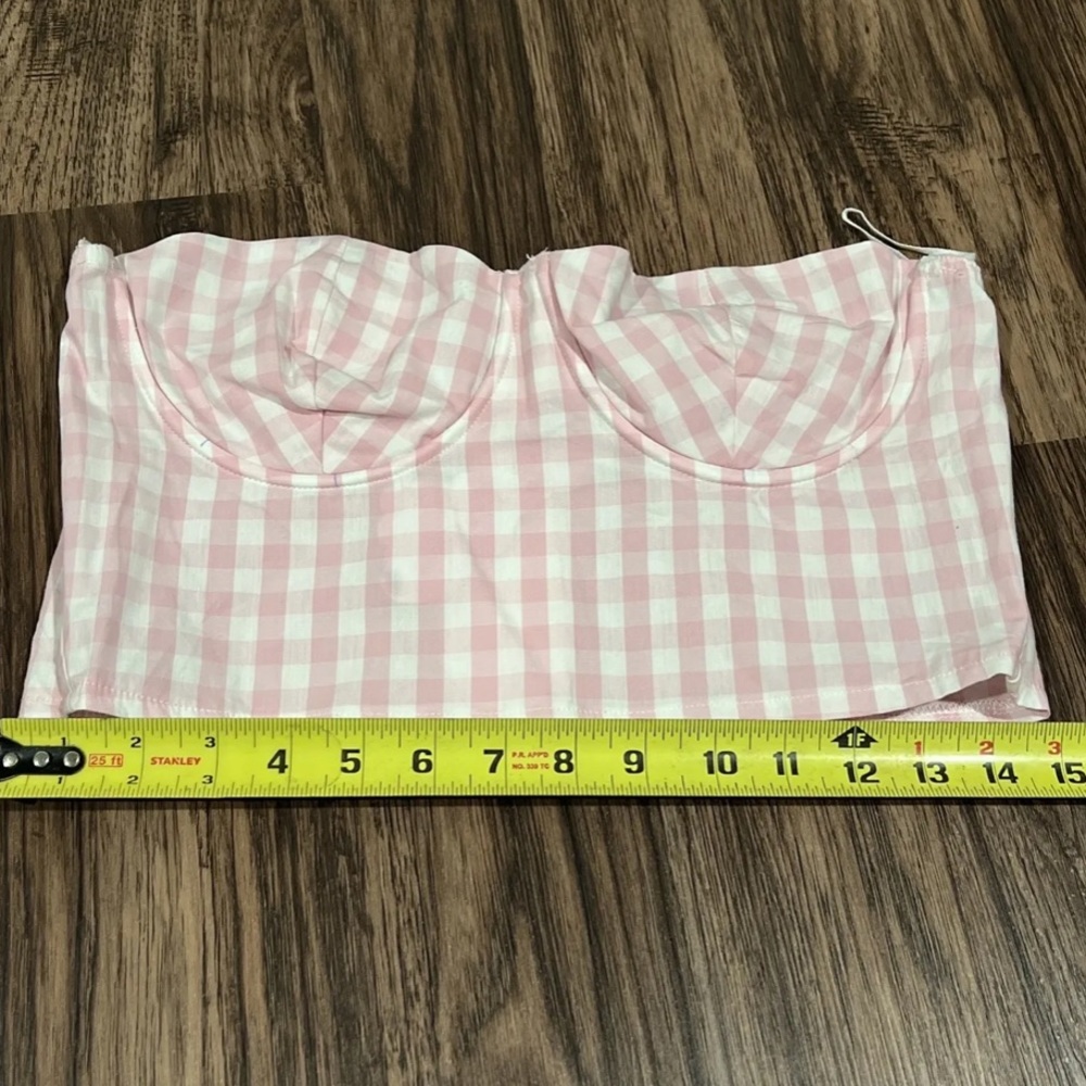 ✨NWT✨ ZARA Pink Gingham Bustier Top (Barbie Collection) - Picture 5 of 7